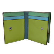 ILI New York Leather RFID Small Snap Wallet - Serenity Multi