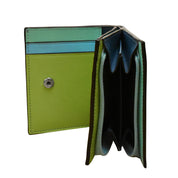 ILI New York Leather RFID Small Snap Wallet - Serenity Multi