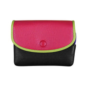 ILI New York Leather RFID Small Card & Coin Wallet - Black Brights