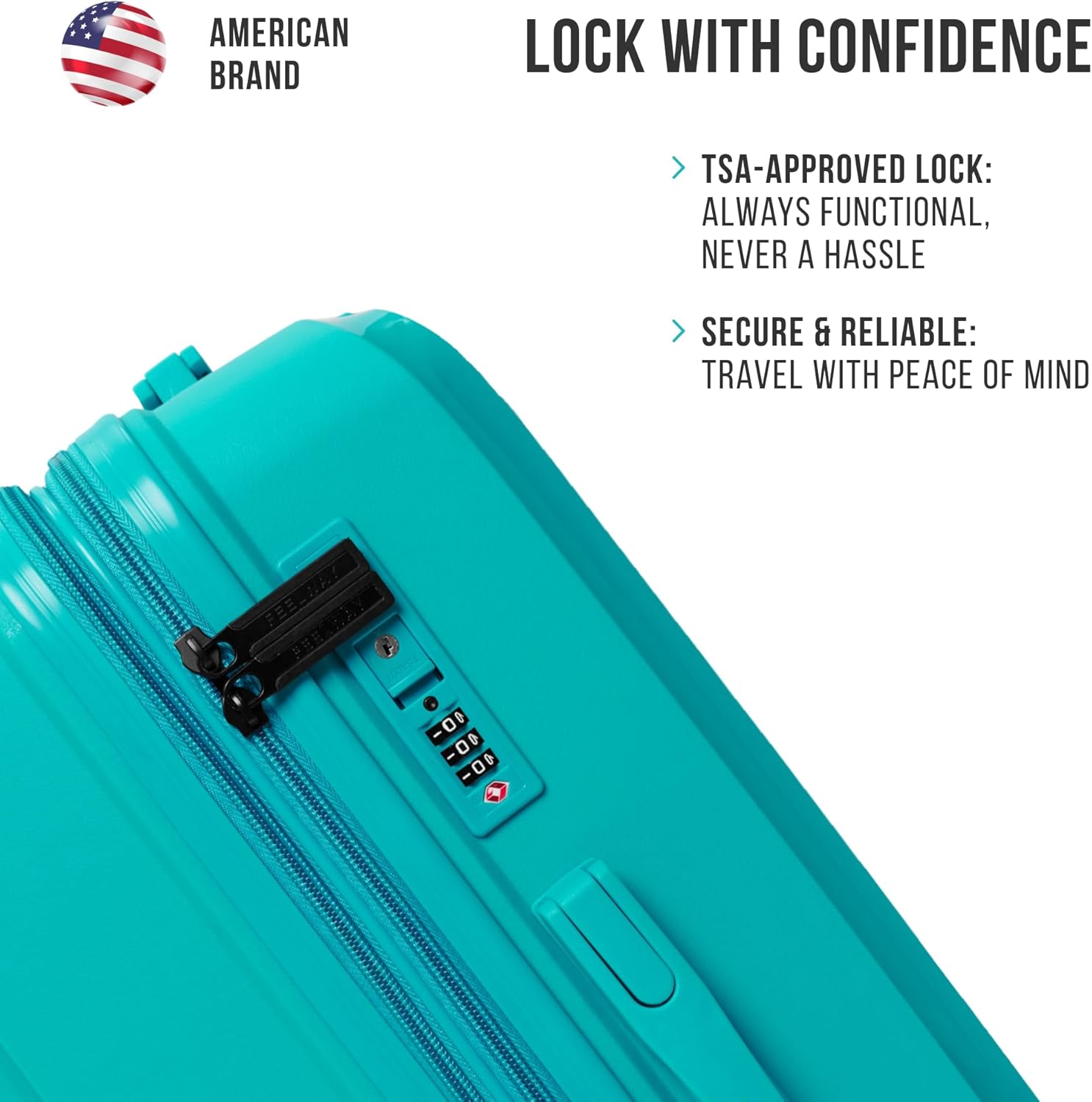 Feelway Luggage 20" Expandable Carry On - Sky Blue