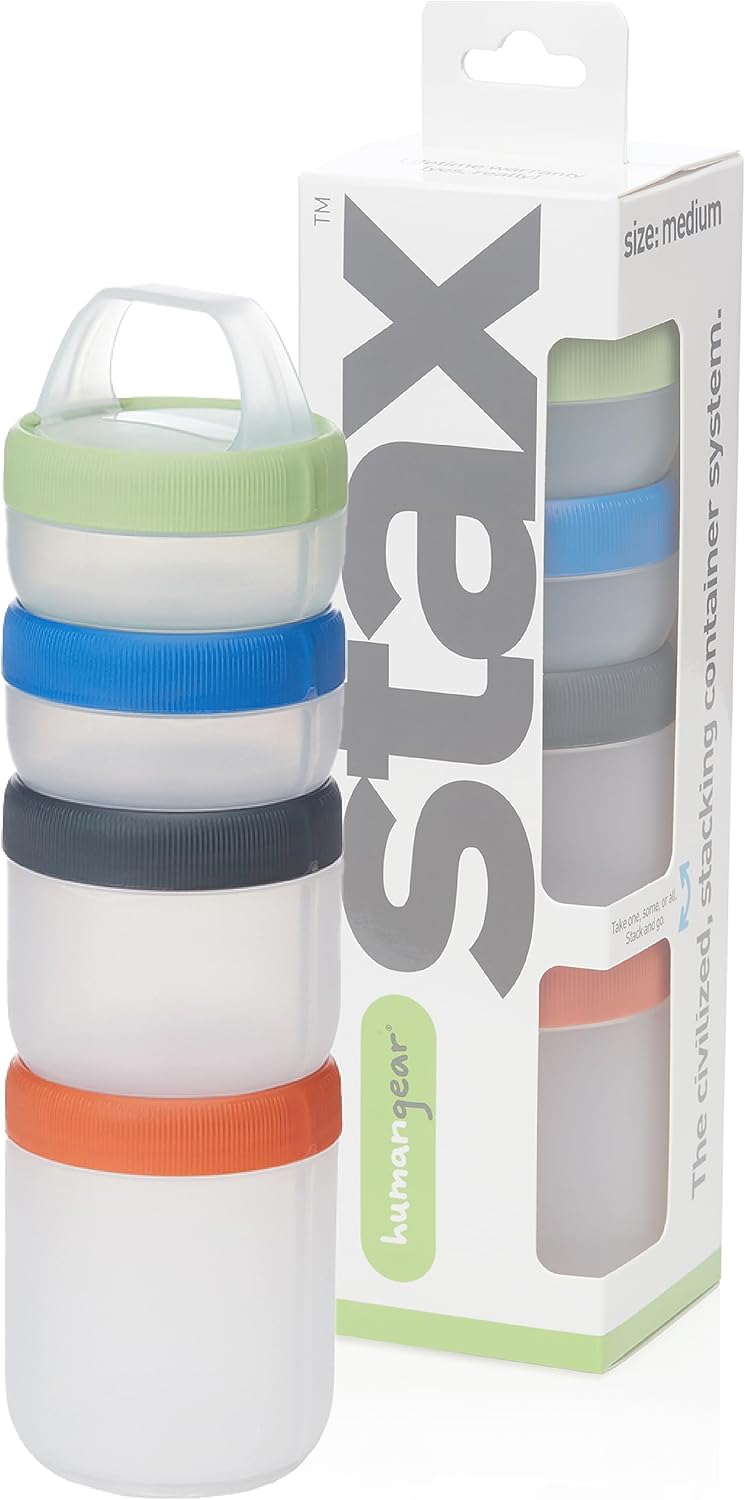 Humangear Stax Medium Starter 4-Pack- Clear/Spectrum