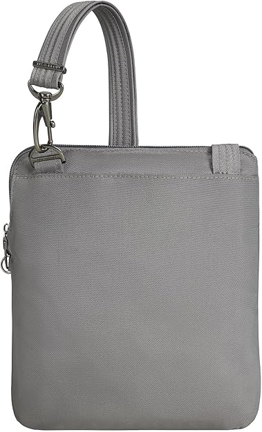 Travelon Anti-Theft Classic Slim Double Zip Crossbody - Gray
