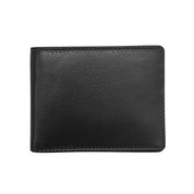 ILI New York Men's Slim Bifold Wallet with Back I.D. - Black