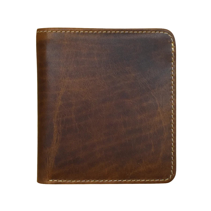 ILI New York RFID  Men's Wallet Mini Bifold - Rustic Brown