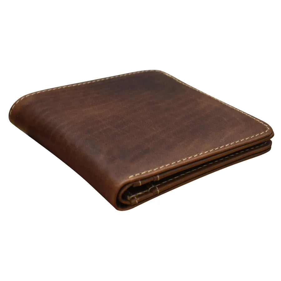 ILI New York RFID  Men's Wallet Mini Bifold - Rustic Brown