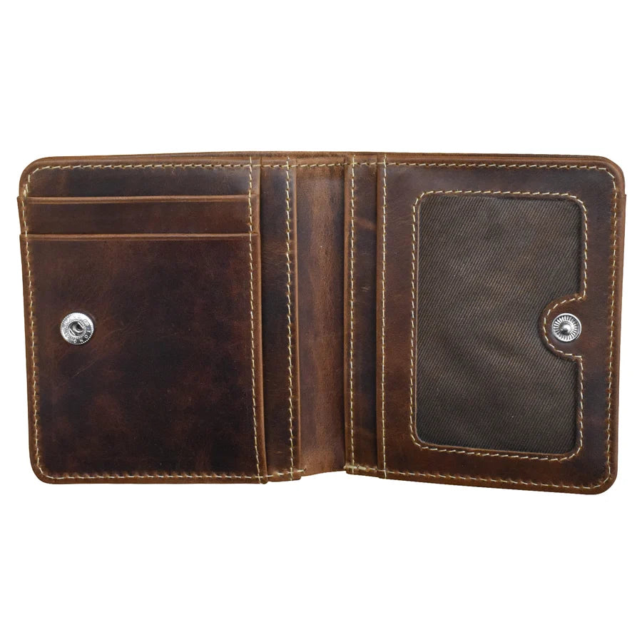ILI New York RFID  Men's Wallet Mini Bifold - Rustic Brown