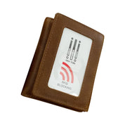 ILI New York RFID Men's Trifold Wallet with Back I.D. - Rustic Brown