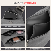 FlyHugz® Anti Theft Travel Crossbody Bag: Gray