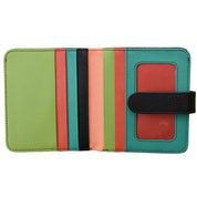 ILI New York Leather Bi-Fold Credit Card Wallet -  Peach Multi