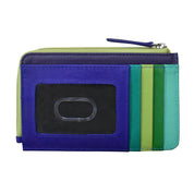ILI New York RFID Leather Zip Card Holder - Cool Tropics
