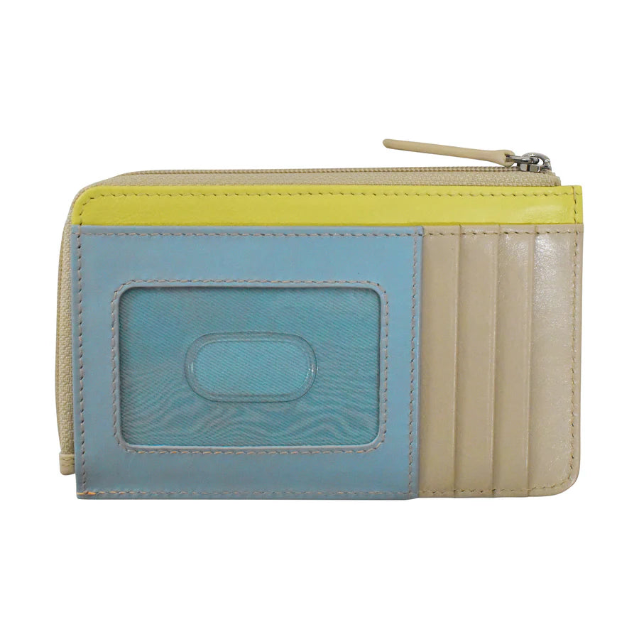 ILI New York RFID Leather Zip Card Holder - Sorrento