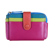 ILI New York RFID Leather Small Card Holder ID Wallet - Paradise Multi
