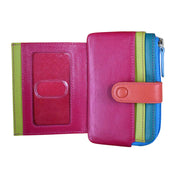 ILI New York RFID Leather Small Card Holder ID Wallet - Paradise Multi