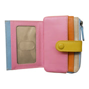 ILI New York RFID Leather Small Card Holder ID Wallet - Paradise Multi