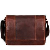 Jack Georges Leather Voyager Messenger Bag - Brown