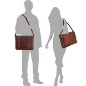 Jack Georges Leather Voyager Messenger Bag - Brown