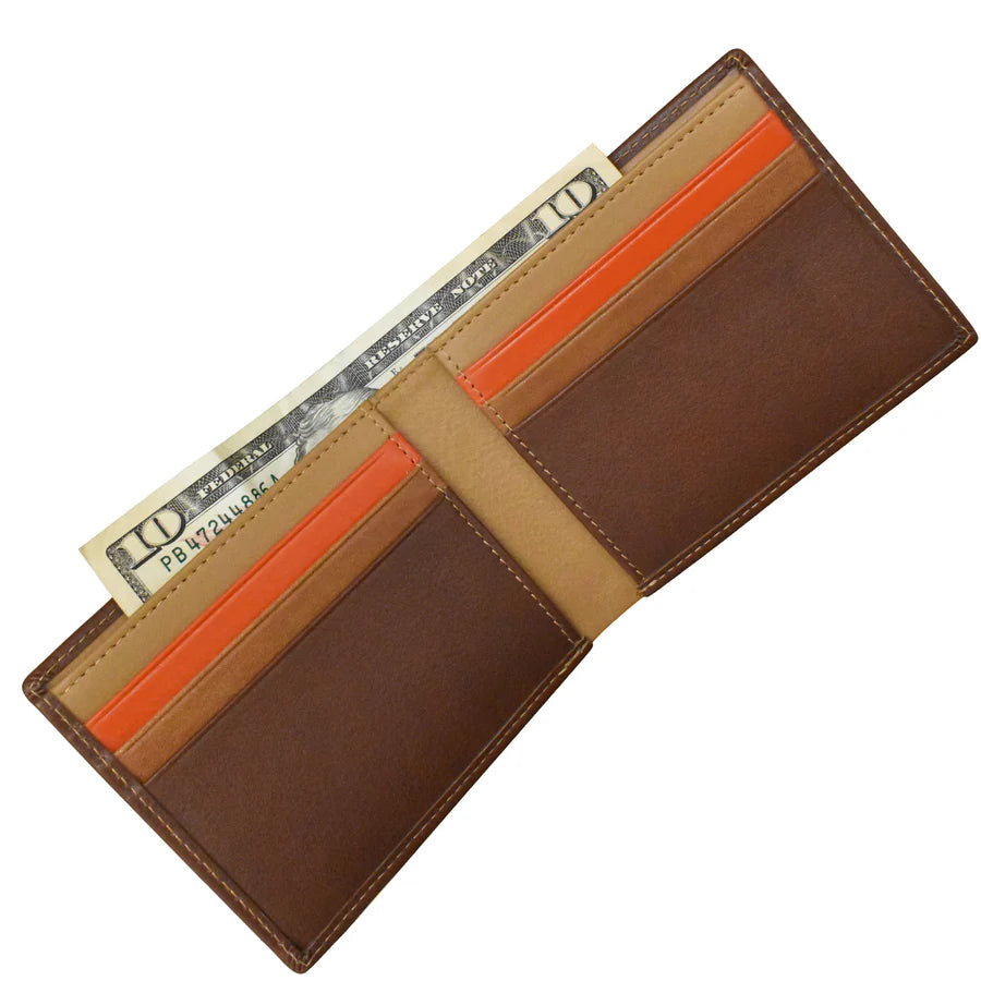 ILI New York RFID  Men's Wallet  Multi Color Bifold - Toffee Multi