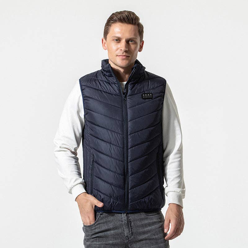 Unisex Heated Down Vest – USB Rechargeable Warmth - Black / M