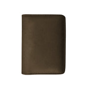 ILI New York Men"s Wallet Premium Leather Flap Card Case - Brown