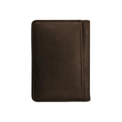 ILI New York Men"s Wallet Premium Leather Flap Card Case - Brown
