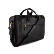 Dorado Expandable Leather Briefcase - Brown