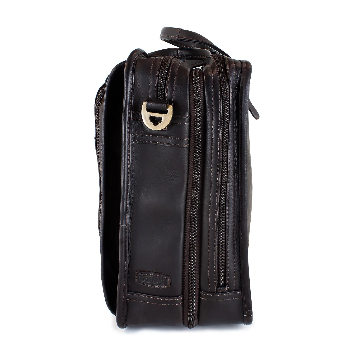 Dorado Expandable Leather Briefcase - Brown