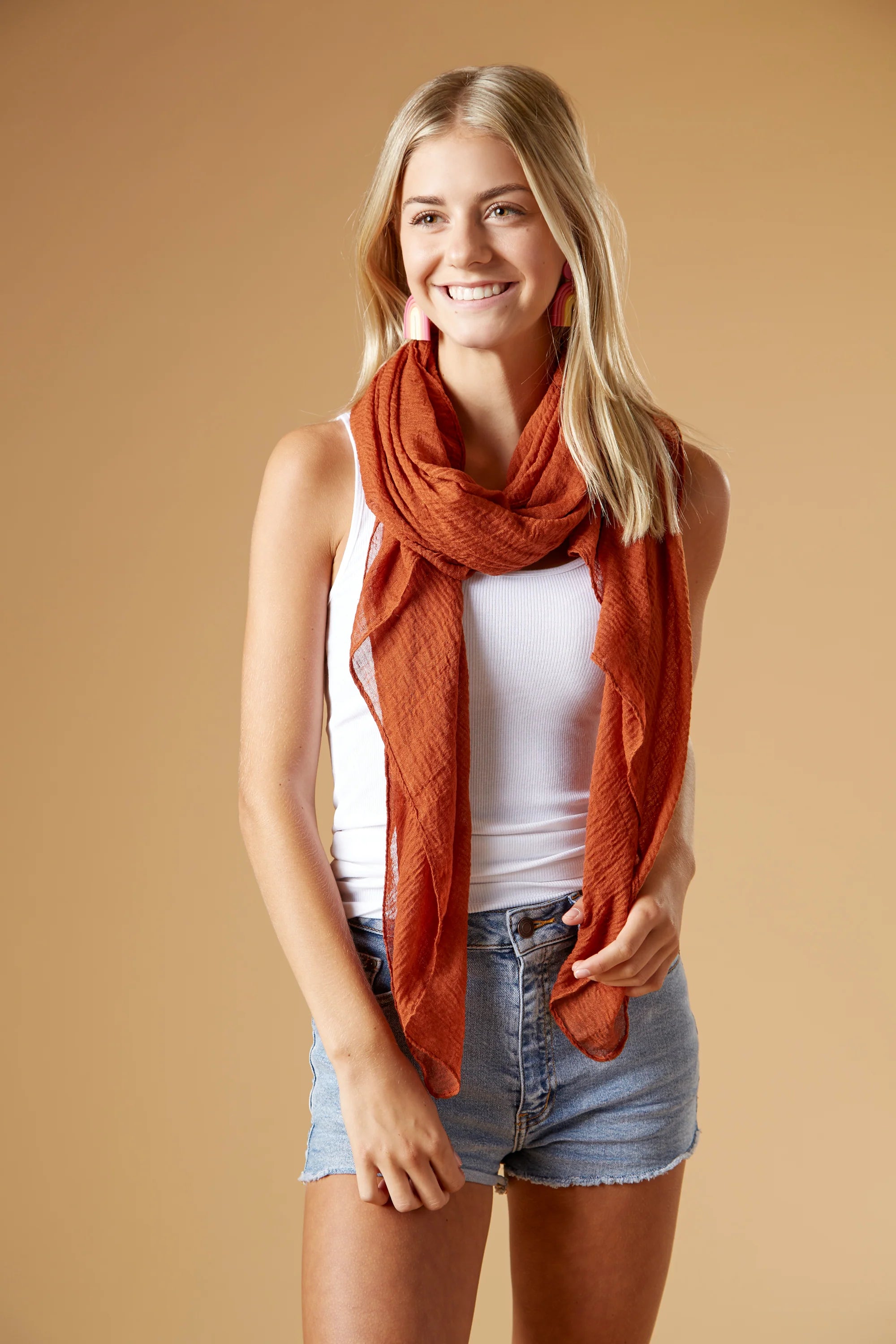 Bucky Classic Insect Shield Scarf - Terracotta