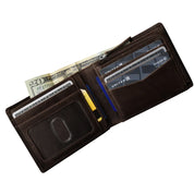 ILI New York RFID  Men's Wallet Bifold With Zip Pocket - Chocolate Brown