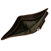 ILI New York RFID  Men's Wallet Bifold With Zip Pocket - Chocolate Brown