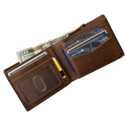 ILI New York RFID  Men's Wallet Bifold With Zip Pocket - Rustic Brown