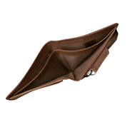 ILI New York RFID  Men's Wallet Bifold With Zip Pocket - Rustic Brown