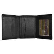 ILI New York RFID  Men's Pebble Grain Leather Trifold Wallet - Black