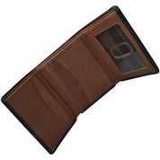 ILI New York Leather Tri-Fold - Black/Toffee