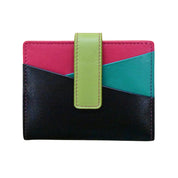 ILI New York Mini Asymmetric Card Wallet with Tab - Black Brights