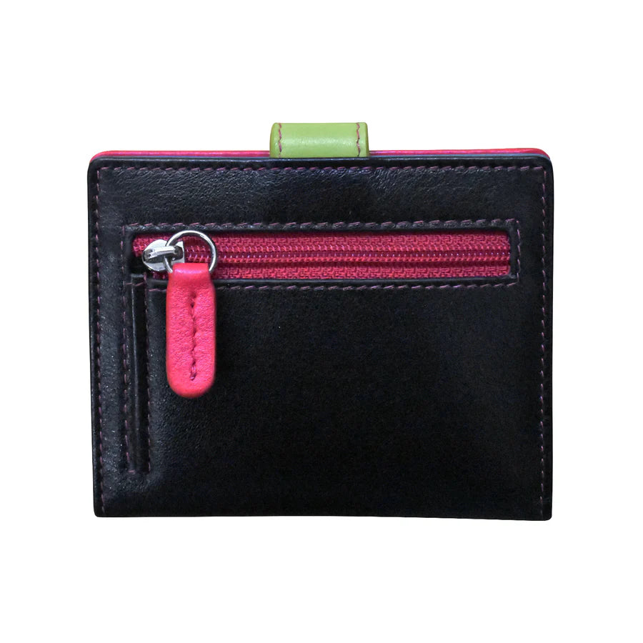 ILI New York Mini Asymmetric Card Wallet with Tab - Black Brights