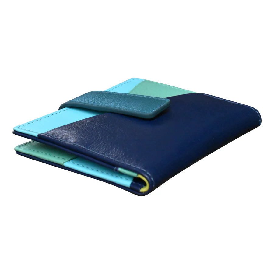 ILI New York Mini Asymmetric Card Wallet with Tab - Serenity Multi