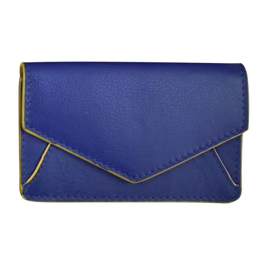 ILI New York Envelope Business Card Case - Cobalt/Yellow