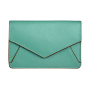 ILI New York Envelope Business Card Case - Turq/Brown