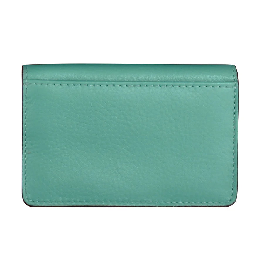 ILI New York Envelope Business Card Case - Turq/Brown