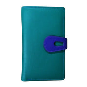 ILI New York Leather Midi Wallet - Aqua Cobalt