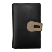 ILI New York Leather Midi Wallet - Black/Taupe