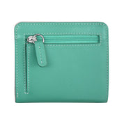 ILI New York RFID Leather 2 Tone Mini Bifold Turquoise
