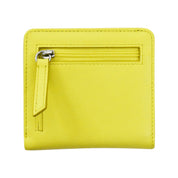 ILI New York RFID Leather 2 Tone Mini Bifold Wallet- Mellow Yellow/Chambray