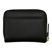 ILI New York RFID Leather Corner Detail Small Zip Wallet - Black/Toffee