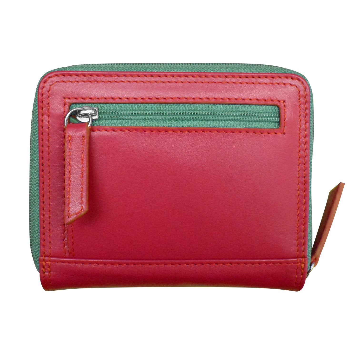 ILI New York RFID Small Multi Color Zip Wallet - Palm Beach