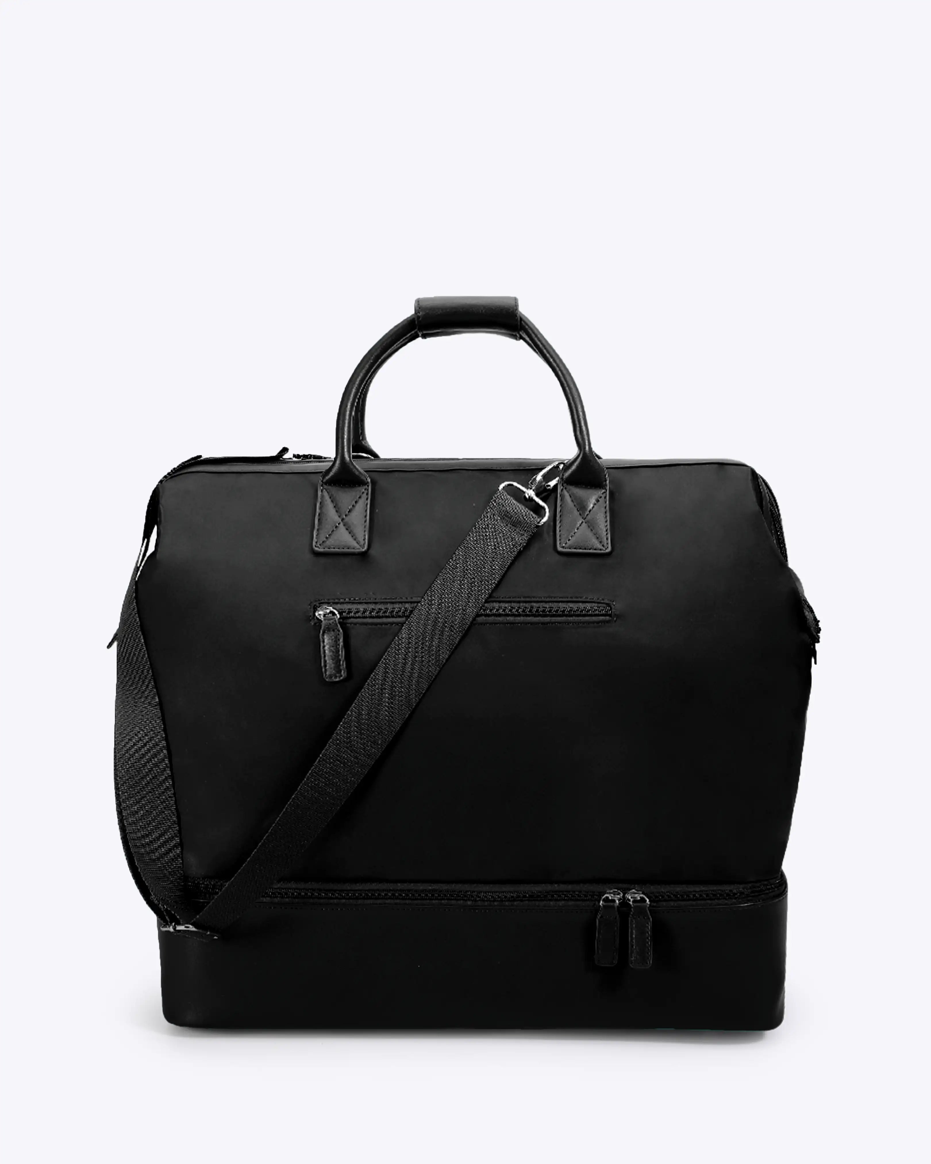NOBL Travel Drop Bottom Weekender Bag - Jet Black