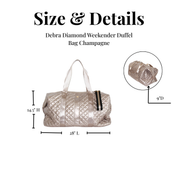 Lemonbella Diamond Weekender Duffle Travel Bag Champagne Gold