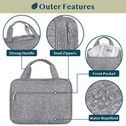 Pavilia Modern Hanging Toiletry Organizer Bag: Heather Gray