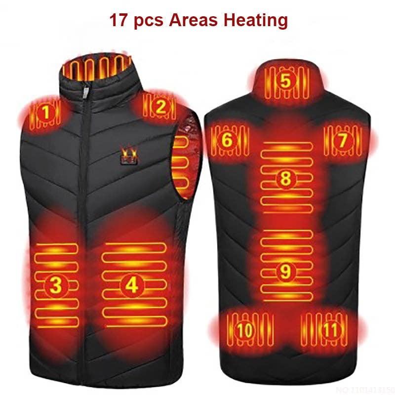 Unisex Heated Down Vest – USB Rechargeable Warmth - Deep Blue / L