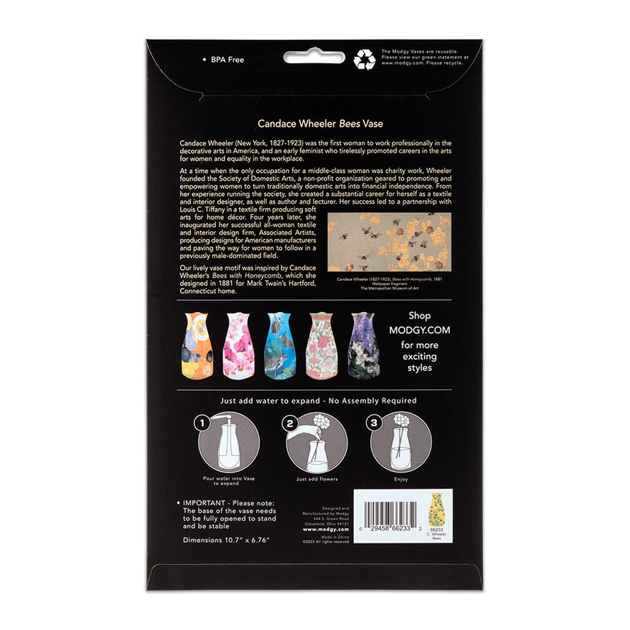 Modgy Expandable Vase - Candace Wheeler Bees with Honeycomb